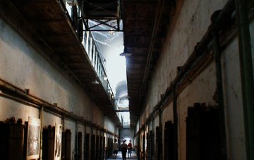 A corridor in the Eastern State Penitentiary