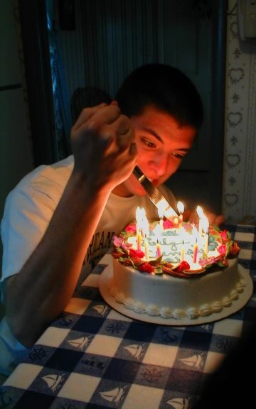 Cake is a dangerous foe. Before eating, kill it with an appropriate knife. Evil eye optional