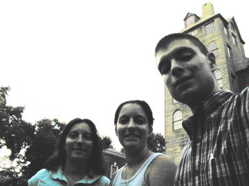 Amy Singer, Kelly Singer, and Nathan Matias at the Mercer Museum, Doylestown PA