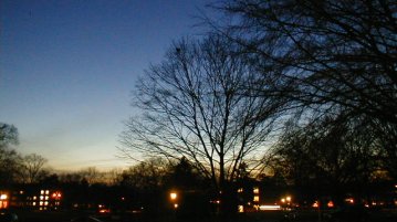 Nighttime view out of Steinman Hall, Elizabethtown College, December 2004