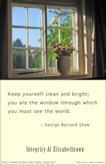 Keep yourself clean and bright; you are the window through which you must see the world. -- George Bernard Shaw