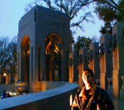Jonathan Matias at the WWII memorial in Washington D.C.